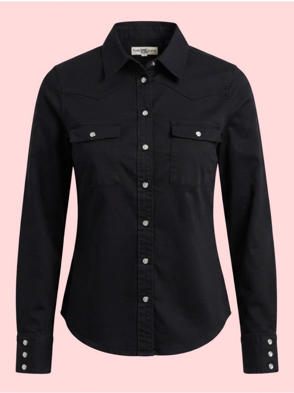 🖤 Vintage Y2K TOMMY JEANS Black Western Pearl Snap Shirt 🤠 Womens Vintage Sz M/L